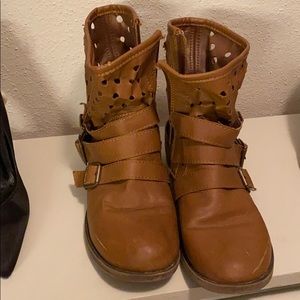 brown slouch ankle country boot